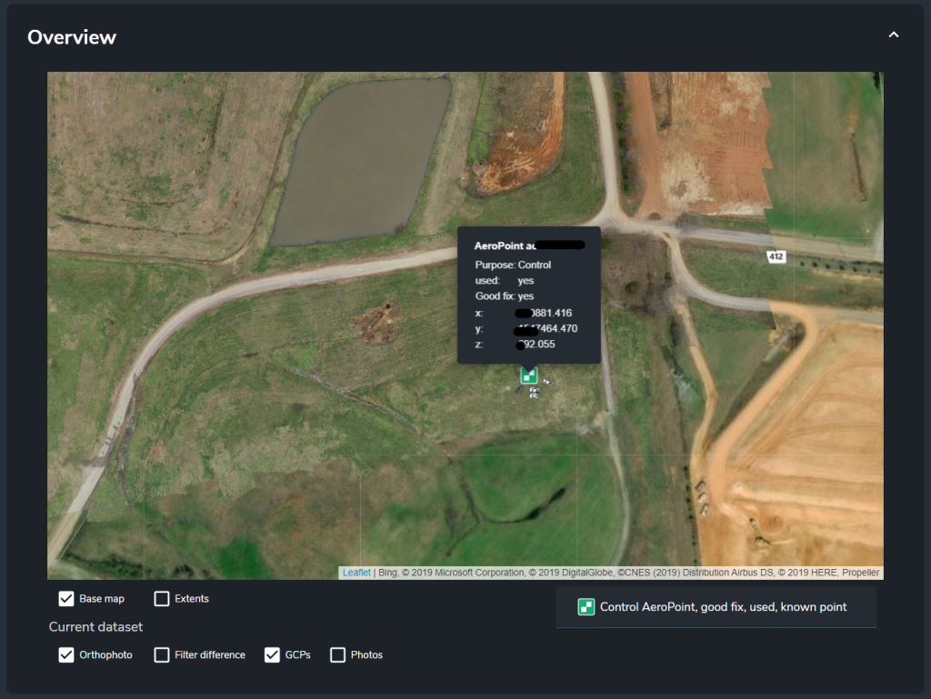 screenshot of orthophoto in the processing report