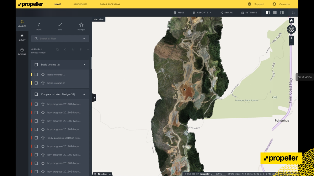 road project analysis in Propeller Platform